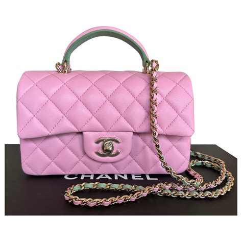 green chanel hard box|Chanel pink ref bag.